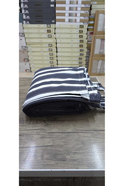 DEVRİM OLİVYA TEKSTİL Lüks 1.Sınıf Kornişli Gri Beyaz Balkon Perdesi En X Yükseklik Ölçülerle