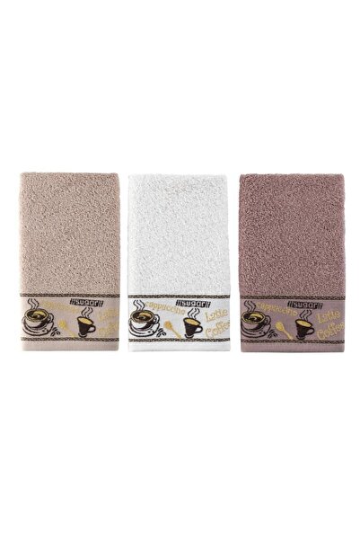 Karna Home Набір кухонних рушників, 3 шт., жакардовий бавовняний Coffee Cup 30x50