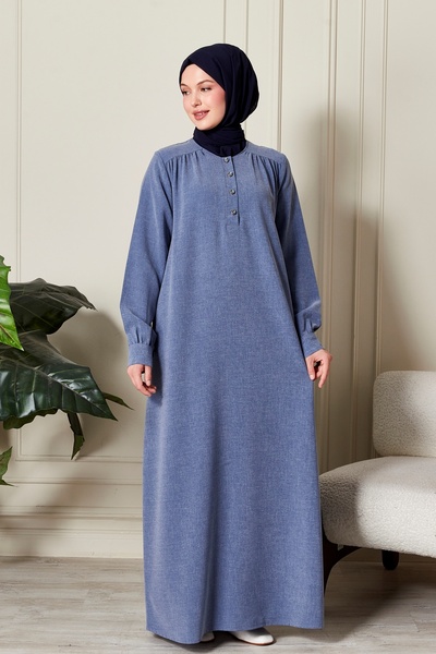 fistan Πουκάμισο Roba με κουμπιά μπροστά, φαρδύ φόρεμα από κρεπ, χιτζάμπ, φόρεμα για τη μητέρα, φόρεμα προσευχής