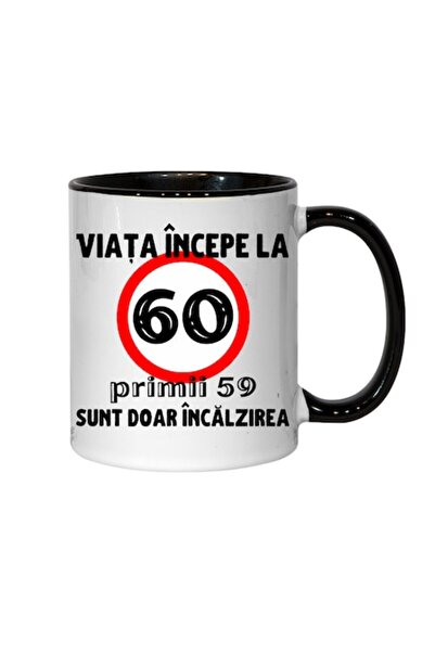 T&M Personalizare Cană personalizată - Viața începe la 60 de ani, interior ne...