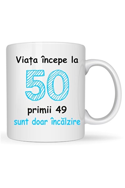 T&M Personalizare Cană personalizată „Viața începe la 50 de ani, primii 49 su...