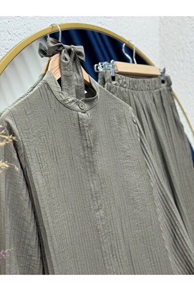 BENAHOLL Σετ μακρύ παντελόνι με κρυφό κορδόνι στον αστράγαλο Halona-EK592.3 Χακί