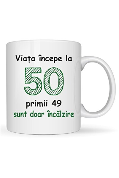 T&M Personalizare Cană personalizată „Viața începe la 50 de ani, primii 49 su...