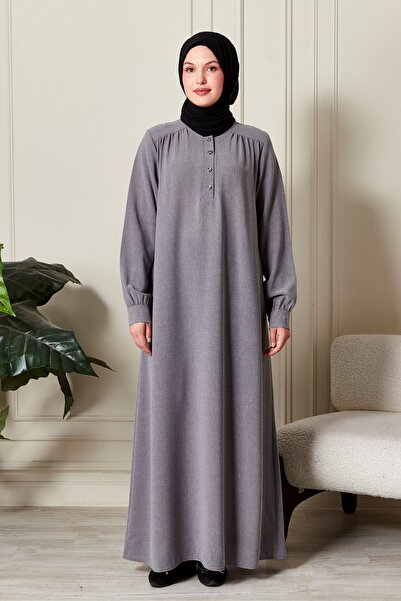 fistan Shirt Roba Front Buttoned Loose Sand Crepe Dress Hijab Dress Mother's Dress Prayer Dress