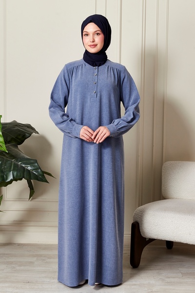 fistan Πουκάμισο Roba με κουμπιά μπροστά, φαρδύ φόρεμα από κρεπ, χιτζάμπ, φόρεμα για τη μητέρα, φόρεμα προσευχής