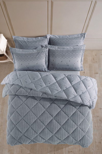 Otelonia Striped Jakarlı Wellsoft Tek Kişilik Uyku Seti Lastikli Çarşaflı 3 Parça