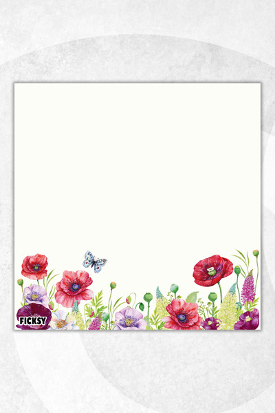Ficksy Flower Memo Pad - 9*9 cm Size - 50 Sheets - Notepad - Memopad - Note Paper - to Do List - Notebook
