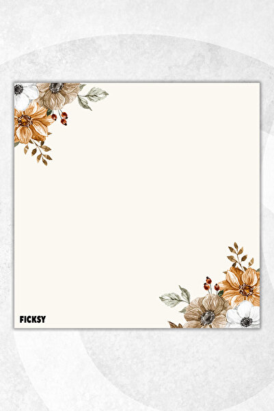 Ficksy مفكرة زهور - مقاس 9*9 سم - 50 ورقة - مفكرة - مذكرة - ورق ملاحظات - قائمة المهام - دفتر ملاحظات