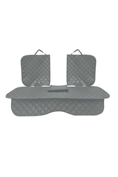 Metru Patrat Quilted car seat cover for rear seats with armrest cutout, gray, waterproof, washable