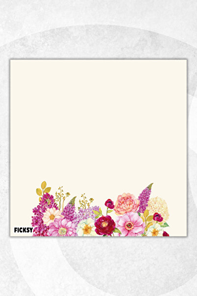 Ficksy Flower Memo Pad - 9*9 cm Size - 50 Sheets - Notepad - Memopad - Note Paper - to Do List - Notebook