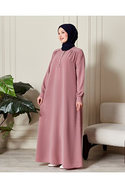 fistan Πουκάμισο Roba με κουμπιά μπροστά, φαρδύ φόρεμα από κρεπ, χιτζάμπ, φόρεμα για τη μητέρα, φόρεμα προσευχής