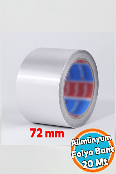 NZB Alüminyum Folyo Bant Yapışkanlı 72 mm x 20 Metre Yanmaz Soba Borusu Bandı
