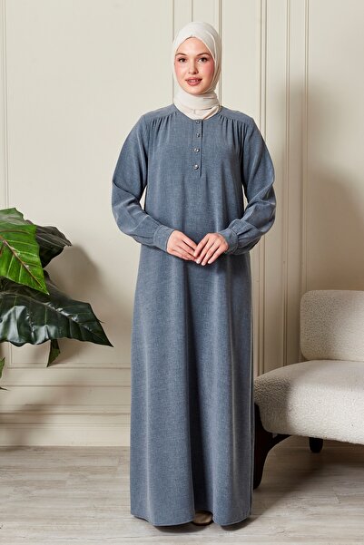 fistan Πουκάμισο Roba με κουμπιά μπροστά, φαρδύ φόρεμα από κρεπ, χιτζάμπ, φόρεμα για τη μητέρα, φόρεμα προσευχής