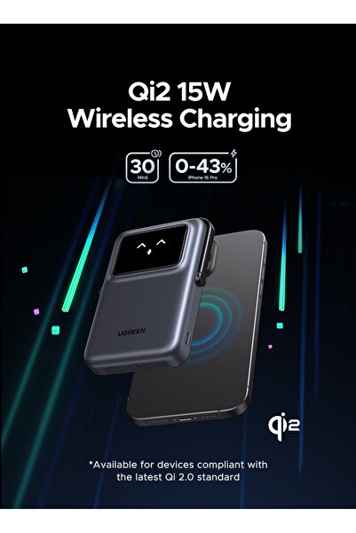 Ugreen PowerBank Magnetic Wirless 15W USB-C Port 10000mAh 30W - Gray