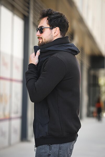 Oksit Fokt Three Thread Raised Detail Hidden Hooded Men's Sweatshirt