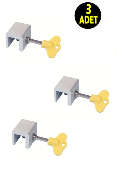 usin 3 ADET Ayarlanabilir Sürgülü Çekmeli Kapı Pencere Cam Balkon Kilidi - Vi...