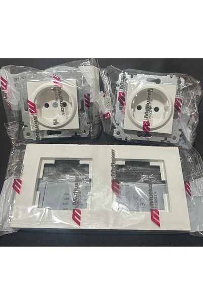 Mutlusan Electric Mutlusan Recessed 2-Socket Power Outlet