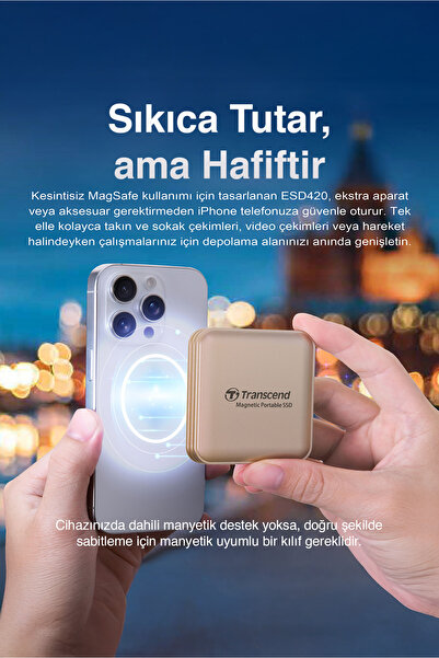 Transcend USB,Type C, 20Gbps, 2000MB/s Magsafe Taşınabilir Harici SSD
