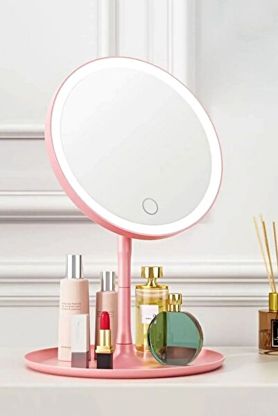 Tilbe Home LED Işıklı Dokunmatik USB Masaüstü Yuvarlak Makyaj Aynası 3 Renkli...