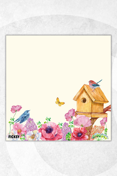 Ficksy Flower Memo Pad - 9*9 cm Size - 50 Sheets - Notepad - Memopad - Note Paper - to Do List - Notebook