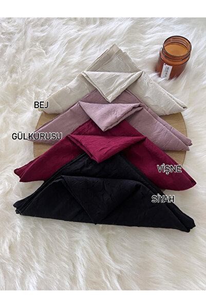 VaVscarfs Bambu Kraş Eşarp Hijab Kraş Eşarp Bej-Gül Kurusu-Vişne-Siyah