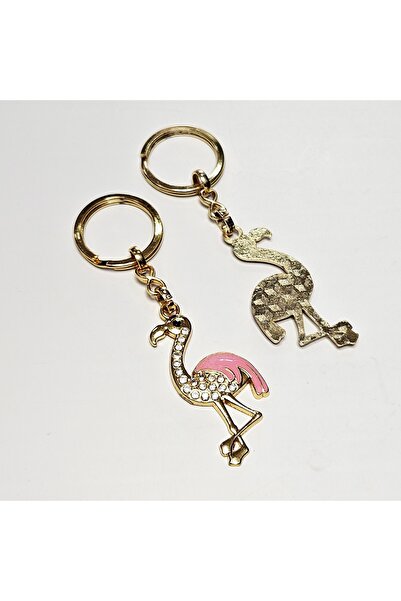 ÜNSA Anahtar Keychain Bag Accessory Shiny Stone Keychain Flamingo
