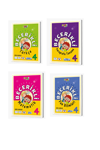 Kurmay Yayınları F.Ç BECERIKLI 4 TÜRKÇE+PARAGRAFLA TANISMA+MATEMATIK+FEN BILIMLERI SB(4 KİTAP)