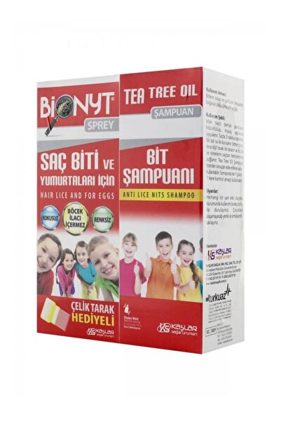 Bionyt saç bit spreyi 100 ml ve tee tree oil bit şampuanı 100 ml kofre çelik ...