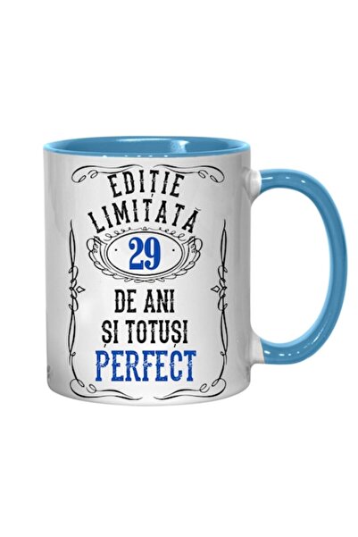 T&M Personalizare Cană personalizată - Ediție limitată 29 de ani și perfectă, albastră, 330 ml