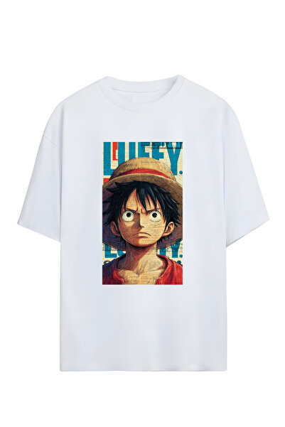 GraffTee تي شيرت قطني كبير الحجم للجنسين من لوفي