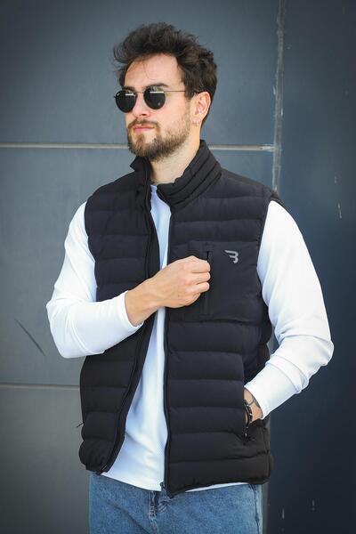 Oksit Doxfa Waterproof Pocket Zipper Detail Stand Collar Men's Puffer Vest