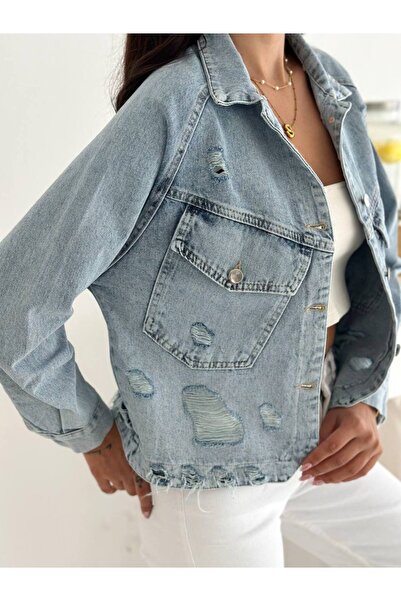 Noa Noa Лазерне різання Детальні кишені з клапанами Джинсова куртка