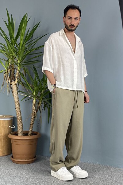 Alışveriş Sokağı Modal Fabric Lace-Up Baggy Pants