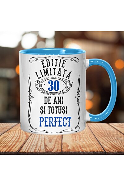 T&M Personalizare Personalized Mug - Limited Edition 30 Years and Perfect, Blue Interior, 330 ml