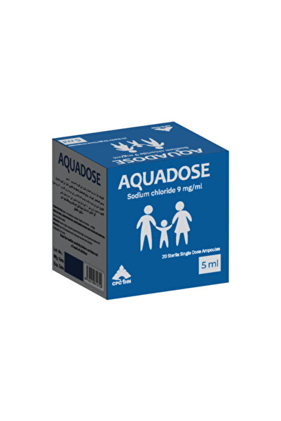 Aquadose كلوريد الصوديوم 9 ملغ/مل 20 قرصًا 5 مل
