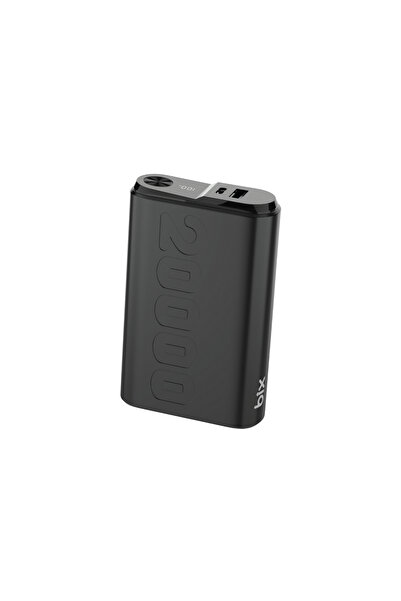 Bix TPB24 20000mAh PD 20W USB-C USB-A 3.0 Çift Çıkış 22.5W Hızlı Şarj Dijital Ekran Mini Powerbank Siyah