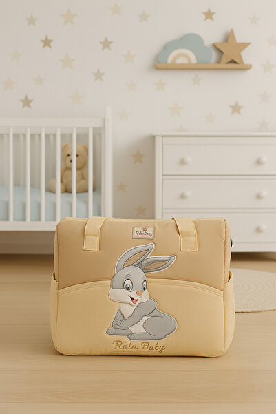 Rain Baby Mother Baby Care Bag Quilted Rabbit Patterned Mother Baby Bag