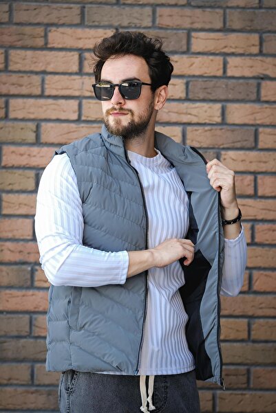 Oksit Faxy Pocketed Stand Collar Nova Shiny Fabric Мъжка пухена яке