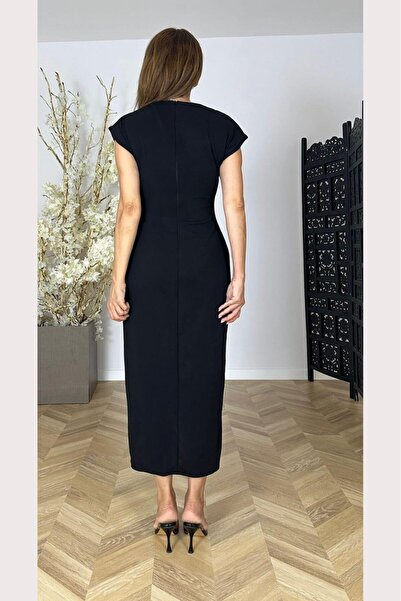 gesmoda Φόρεμα με λεπτομέρεια με κουμπιά G1541 Μαύρο