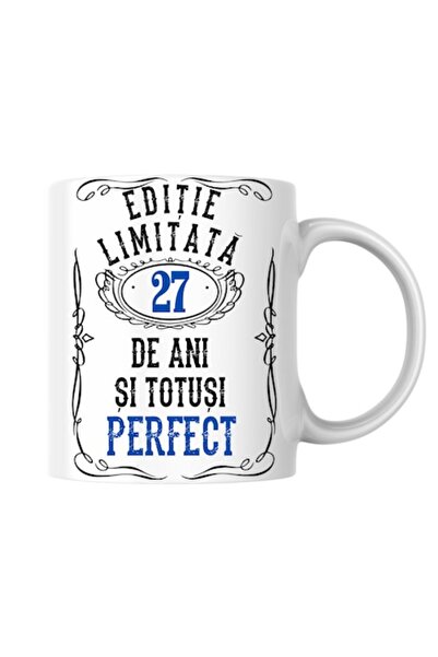 T&M Personalizare Cană personalizată - Ediție limitată 27 de ani și perfectă, albă, 330 ml