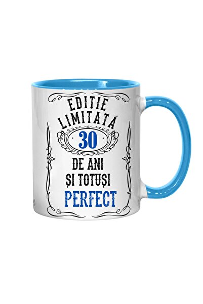 T&M Personalizare Personalized Mug - Limited Edition 30 Years and Perfect, Blue Interior, 330 ml