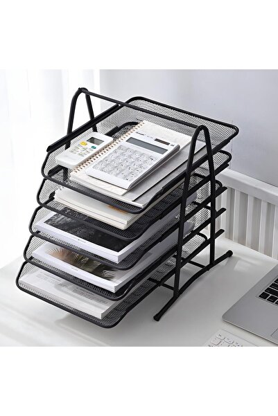 SKY TOUCH SKY-TOUCH 5 Tier Paper Tray: Desktop Organizer File Storage with Sliding Tray Stackable File Rack Me
