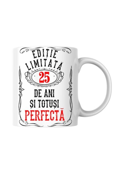 T&M Personalizare Cană personalizată - Ediție limitată 25 de ani, albă, 330 ml