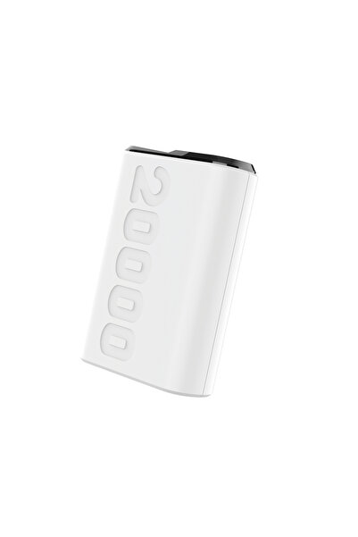 Bix TPB24 20000mAh PD 20W USB-C USB-A 3.0 Çift Çıkış 22.5W Hızlı Şarj Dijital Ekran Mini Powerbank Beyaz