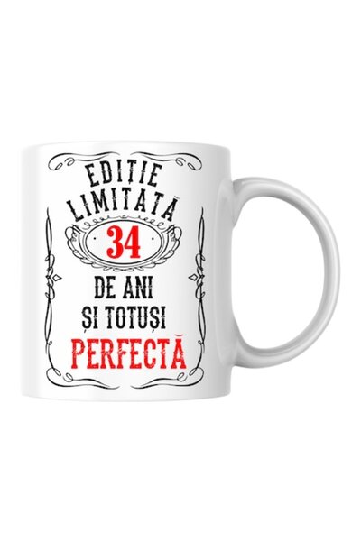 T&M Personalizare Cană personalizată - Ediție limitată 34 de ani și perfectă,...