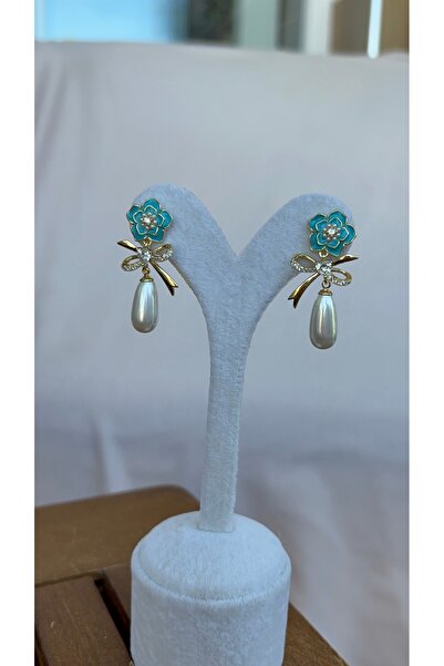 Betymery Aksesuar Xuping İnci Detaylı Çiçek Kadın Küpe-yeni-antialerjik-şık hediye seçeneği modern tasarım