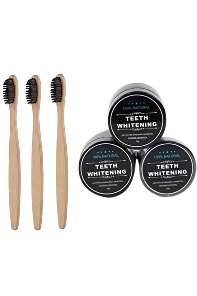 FAST WHİTE NATURAL TEETH WHİTENİNG مجموعة مسحوق تبييض الأسنان الطبيعية مع أسن...