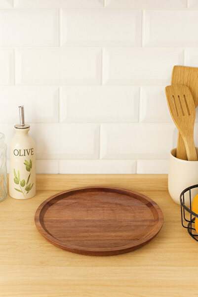 Çavdar Group Acacia Luxury Round 25 cm Cake Presentation Serving Plate