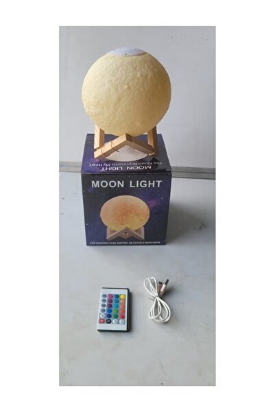 Generic 3D Moon Lamp Decoration with Remote Control Grey/White/Beige 15cm