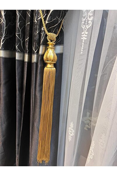 ÖzenEvim Fon Perde Toplama Aparatı Kornişe Takmatik Gold Altın Rengi Tavan Ba...